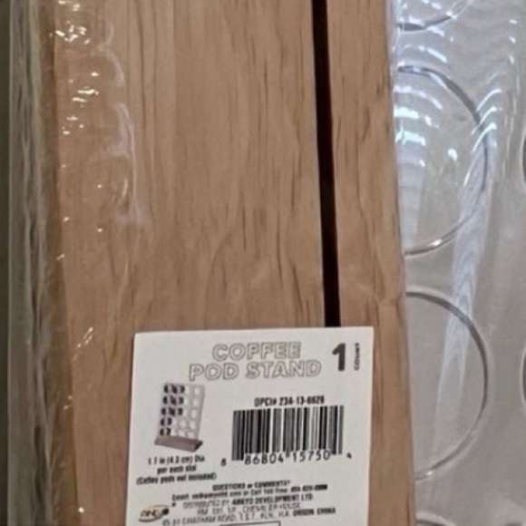 NWT Target BullseyePlayground Coffee Pod Storage Stand Clear with Wood Base - Picture 2 of 2